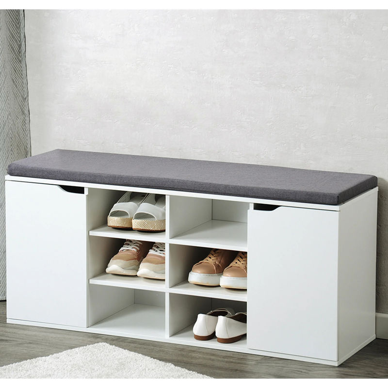 KESPER Schuhschrank in Weiß mit Sitzkissen, 2 Türen und 6 Fächern - Bild 3