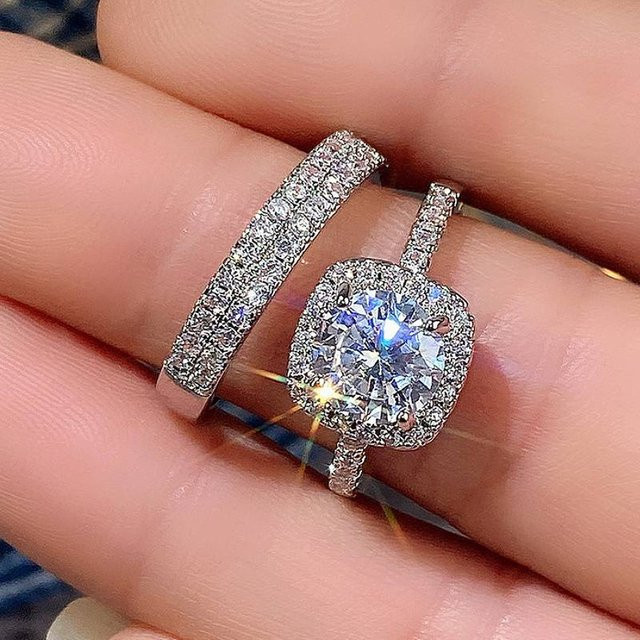 Huitan Ring-Set, Silber, Zirkonia, Damen - Bild 1