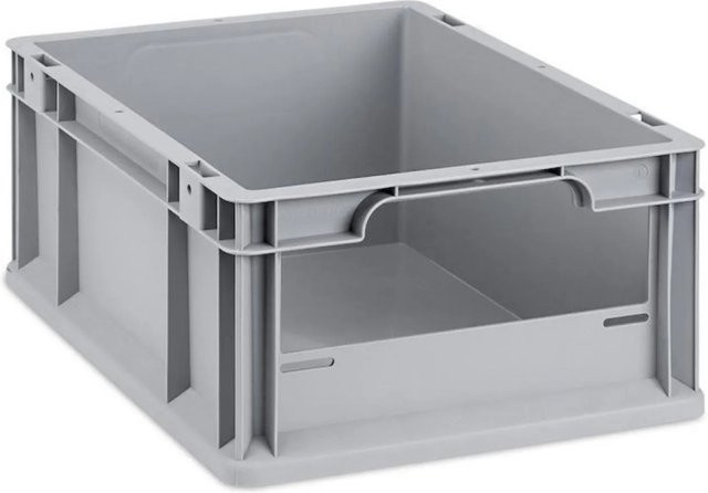 PROREGAL Eurobox NextGen Insight Eurobehälter Transportbox mit offener Front in Grau, H x B x T: 17 x 30 x 40 cm, 16 Liter - Bild 1