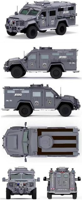 TSM MODEL Mini Visuai Art Bearcat G3 NewYork /STATEPATROL, Druckguss-Modellauto, 1:64, Metall, Grau - Bild 1