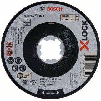 Bosch Expert for Inox Trennscheibe X-LOCK gerade für Metall, Durchmesser: 115 mm, Bohrung: 22,23 mm - Bild 1