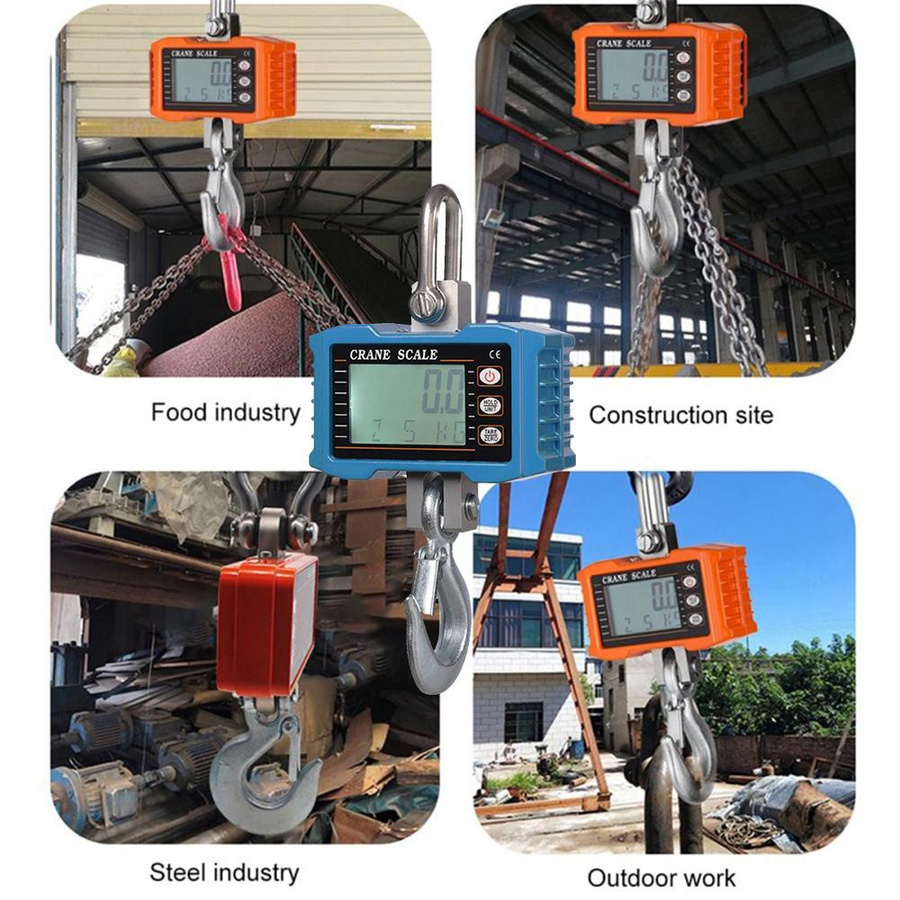 TOMTOP JMS Digitale Hängewaage in Orange mit 1000 kg Tragkraft und LCD-Hintergrundbeleuchtung - Bild 2