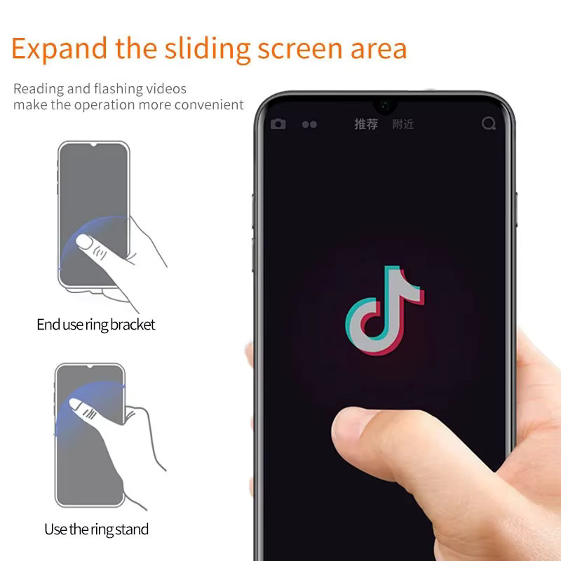 WSSHE Universal Magnetischer Handyhalter mit Fingerring und Standfunktion für iPhone und Samsung, Transparent - Bild 3