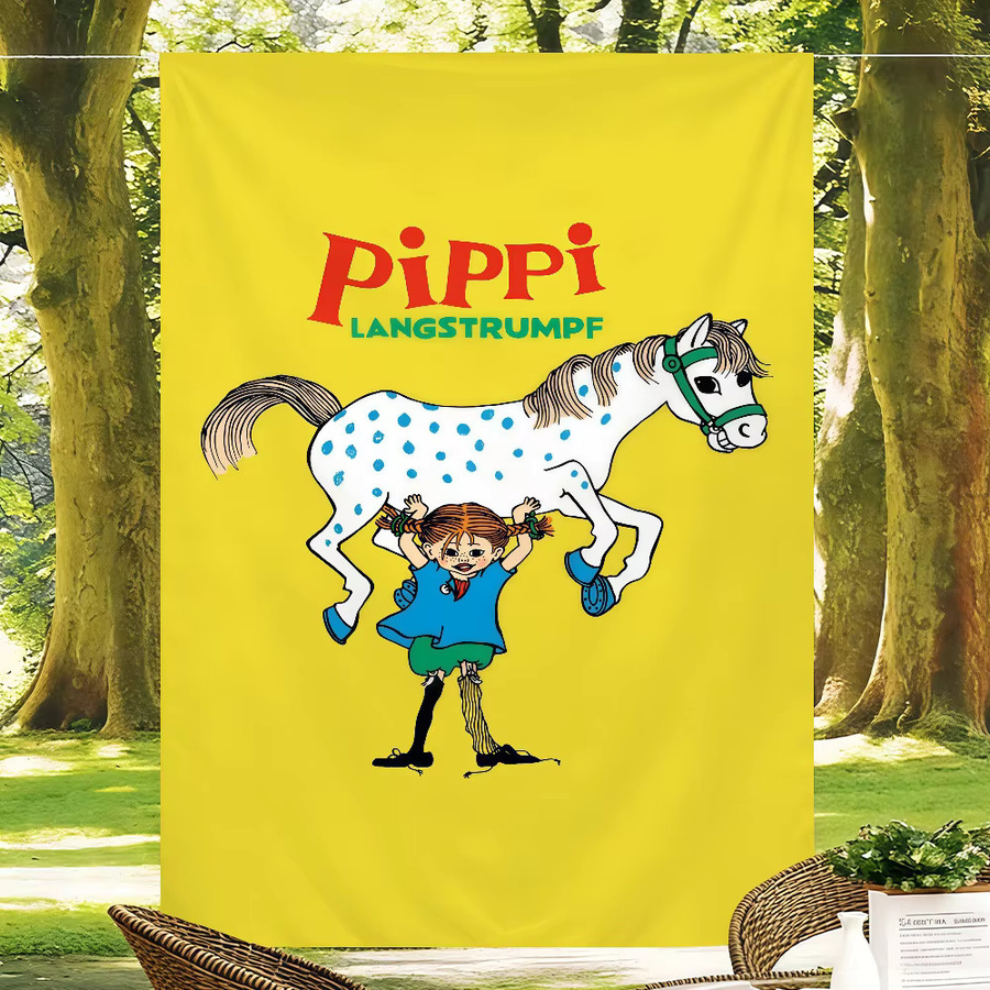 Warner Bros. Pippi Langstrumpf Kunstdruck Flagge für Kinderzimmer und Wohnzimmer, Mehrfarbig, B: 60,0 cm, H: 40,0 cm - Bild 3