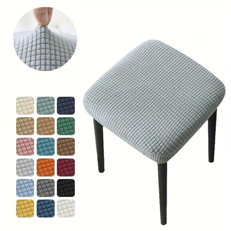 Beeinch Hocker Abdeckung Elastischer Schonbezug Quadratisch in Dunkelgrau - Bild 3