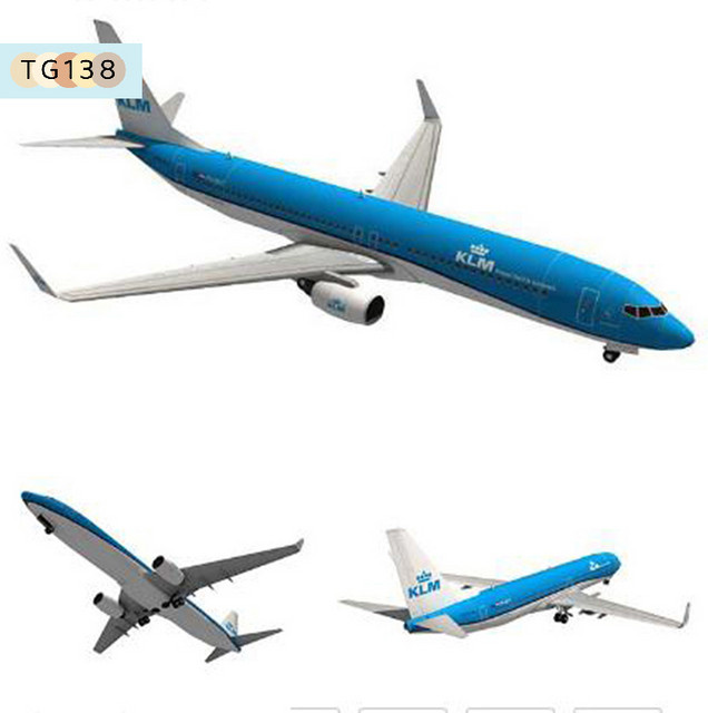 eelhoe 737 Aircraft Dutch Airlines, 3D-Papiermodell, 1:100, DIY handgefertigtes Spielzeug - Bild 1