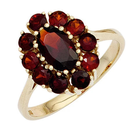 Colfem Ring 375 Gelbgold, Granate, Damen, Ringgröße 56 - Bild 1
