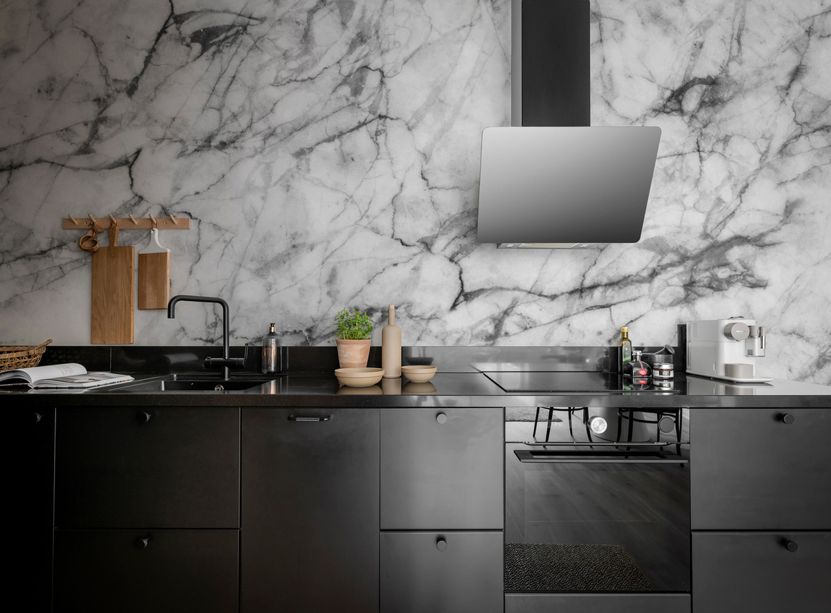 Rebel Walls Mural Marble Art Wandtattoo in Grau mit abstraktem Design - Bild 1