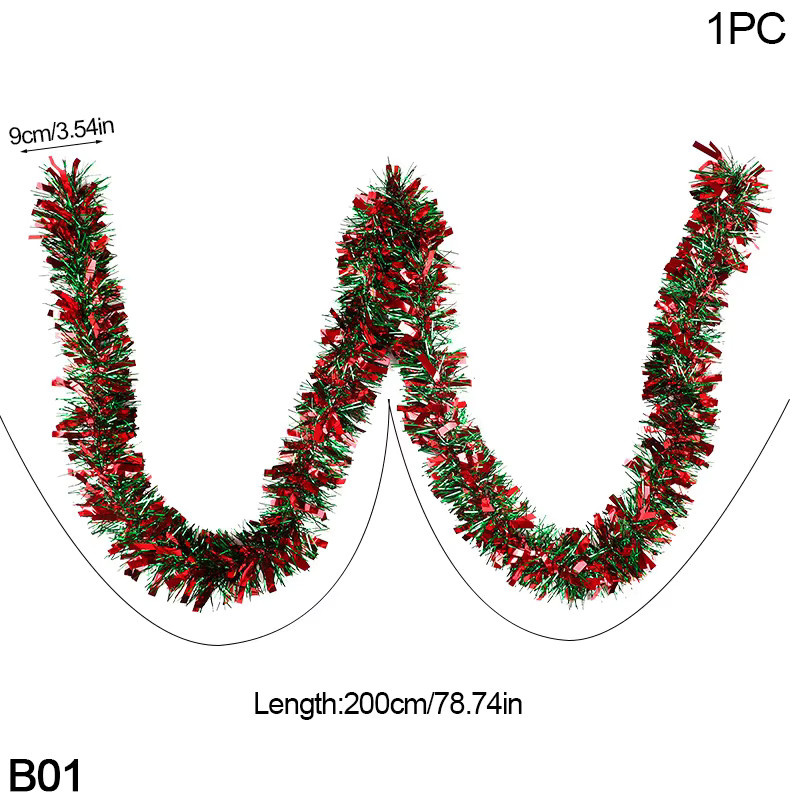 ZQNYCY Weihnachts-Lametta-Girlanden in Rot und Grün, glitzernde Dekoration für Weihnachtsbaum und Neujahrsfeier - Bild 6