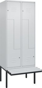 C+P Z-Spind Classic PLUS Sitzbank mit 4 Fächern, auskragendes Design, Kunststoff-Sitzfläche, B/T/H: 212,0 x 80,0 x 81,5 cm - Bild 1