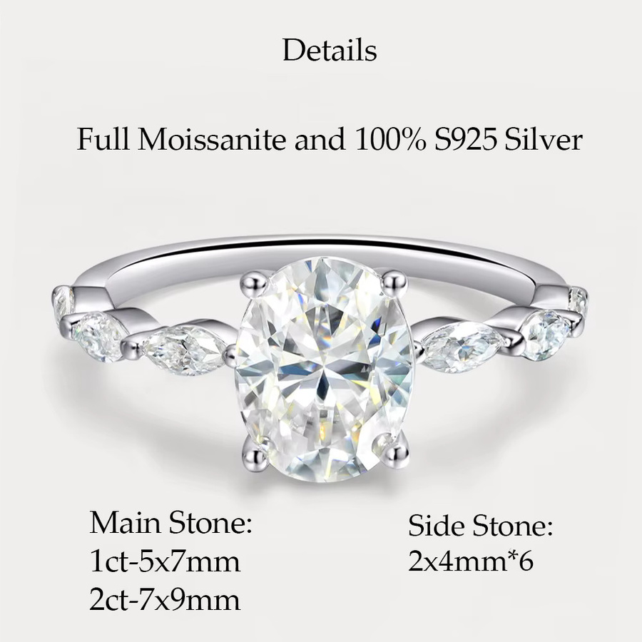 OEVAS Ring, 925 Silber, 18K vergoldet, Diamant, Damen - Bild 3