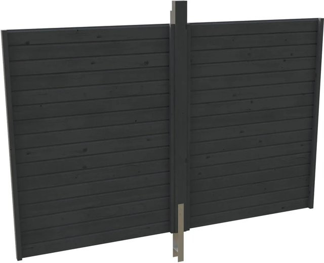 Skan Holz Rückwand Profilschalung aus Fichte in Schiefergrau B: 291 cm, H: 200 cm - Bild 1