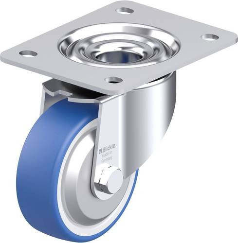 Blickle LK-POTHS 100G-3-FA Stahlblech-Lenkrolle in Blau mit 100mm Rad-Durchmesser und 200kg Tragfähigkeit - Bild 1
