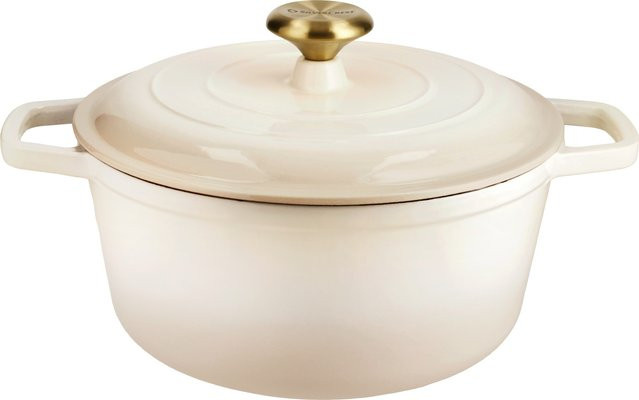 SILVERCREST Premium Gusseisentopf aus emailliertem Gusseisen in Beige, Durchmesser: 25 cm - Bild 1
