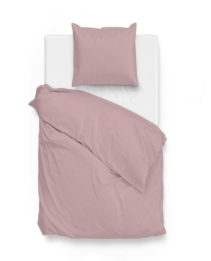 Zo! Home Mako-Satin Bettwäsche aus Baumwolle Shady Pink Rosa, B/H: 135 x 200 cm mit Kissenbezug 80 x 80 cm - Bild 1