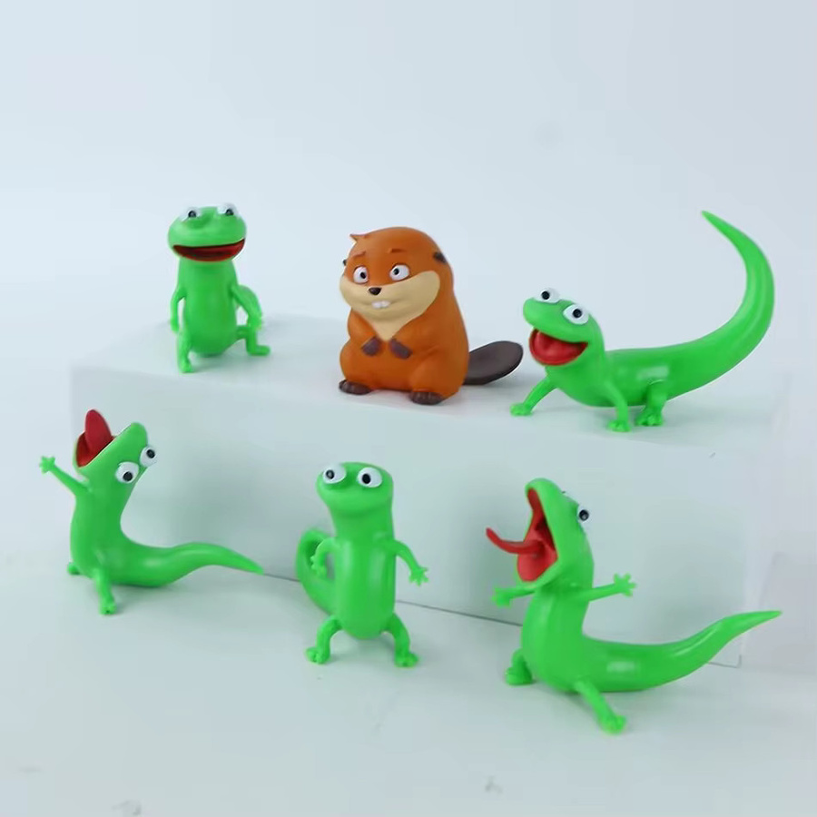 Bandai Tom Hoppers Niedliche Grüne Eidechse, Anime-Figur, 6-teiliges Set - Bild 2