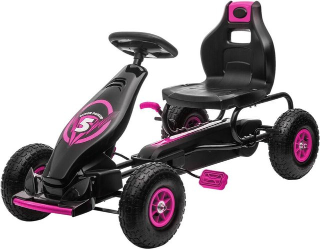 HOMCOM Gokart, Kinderfahrzeug, Rosa / Pink, ab 5 Jahre - Bild 3