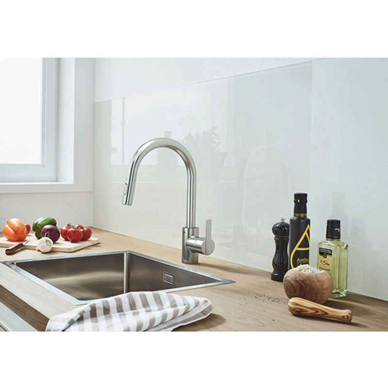 GROHE Spültischarmatur Feel für die Küche in Silber mit ausziehbarem Brausekopf und Spritzfunktion - Bild 2