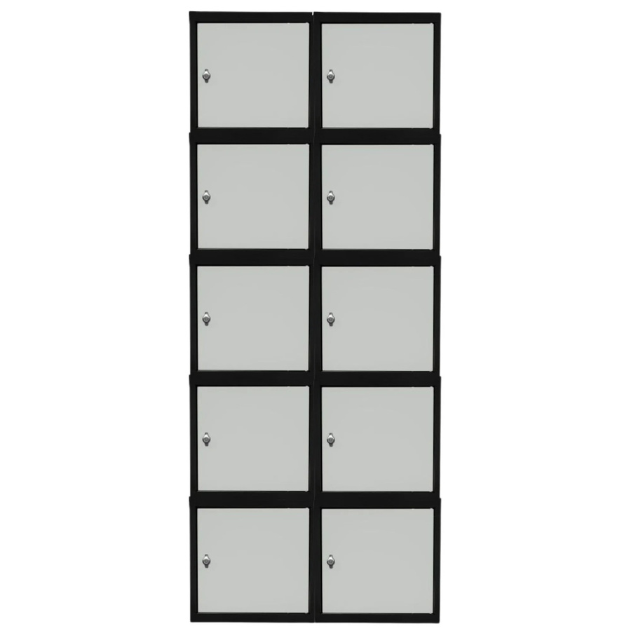 PROREGAL Blocky Schließfachwürfel Set aus 10 Stück mit Drehriegelschloss für Vorhängeschlösser, Anthrazit/Lichtgrau, B/T/H: 40 x 40 x 40 cm - Bild 2