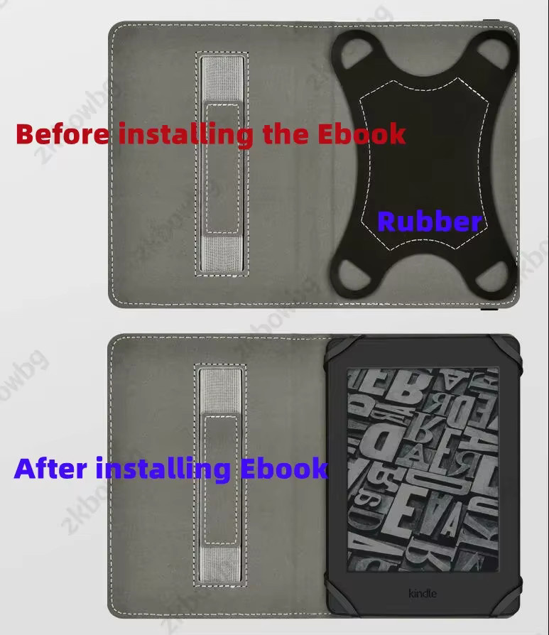 Universal Ebook HandStrap Sleeve Case für Kindle 4, 5, 7 und 8 in Schwarz - Bild 1