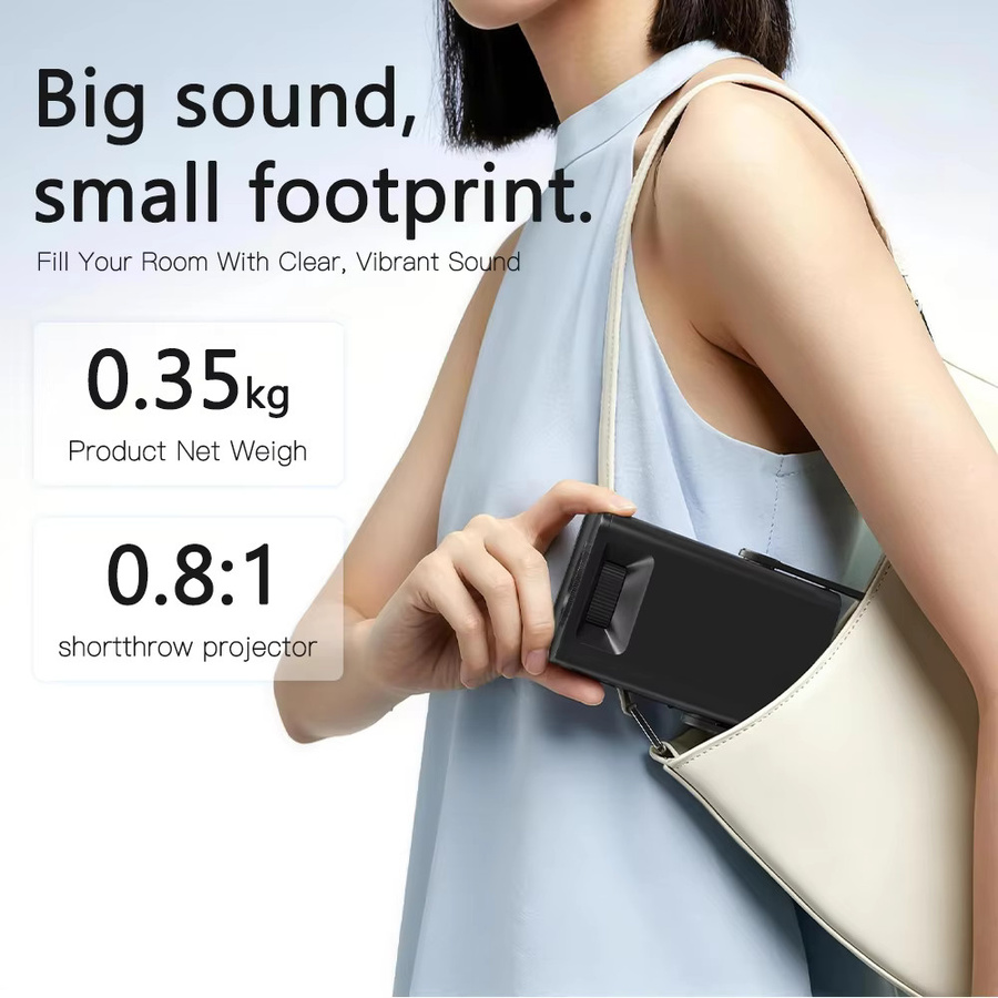 LYNCast X1AR Kompakter 4K UHD Projektor mit Kurzdistanz-Projektion, Wi-Fi 6 und Bluetooth 5.4 in Schwarz - Bild 6