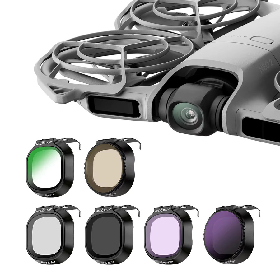 Mecoright Professionelles Kameraobjektivfilter-Set für DJI NEO 2 Drohne in Schwarz mit ND, CPL, UV, Black Mist und Anti-Light Pollution Filtern - Bild 6