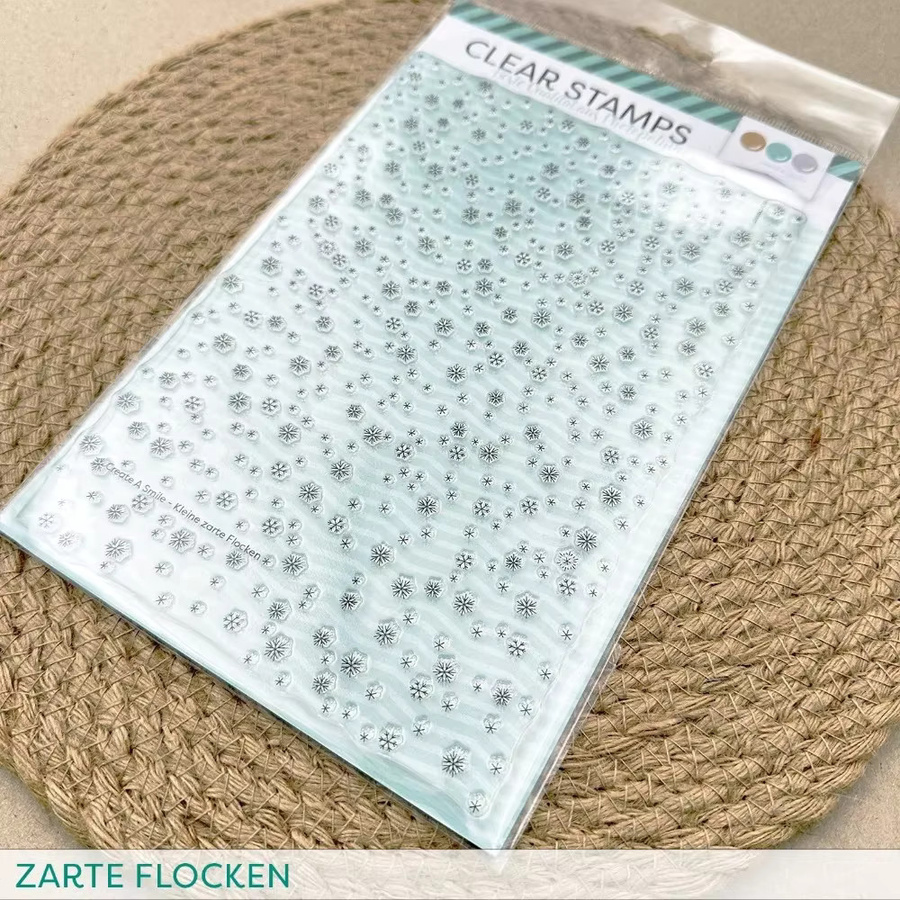 DIY Scrapbooking Stempel Set mit Schneeflocken-Motiven für handgefertigte Karten und Alben aus Kunststoff - Bild 2