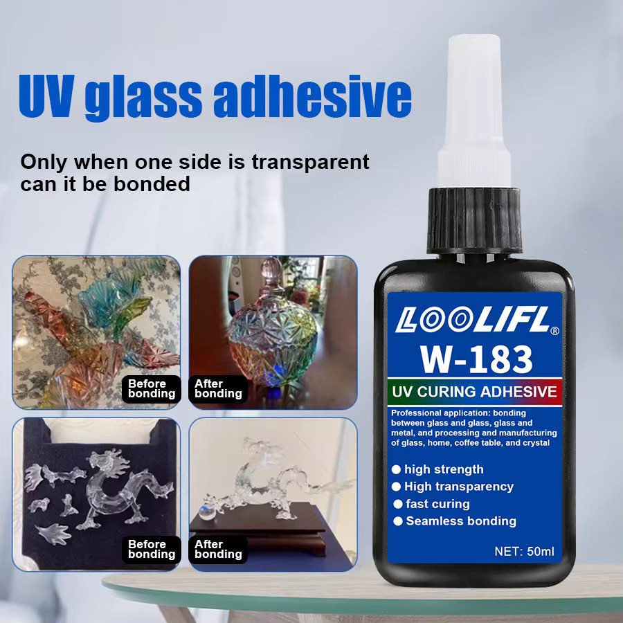 LOOLIFL W-183 UV-Kleber Transparent 50 ml für Kristallglas und Metall-ABS - Bild 5