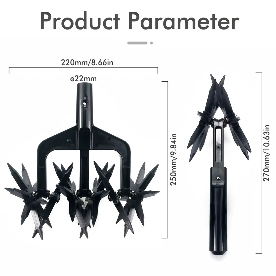 QDS 2-in-1 Gartenbelüfter und Vertikutierer in Schwarz als Rotationsgrubber und Bodenfräse - Bild 6