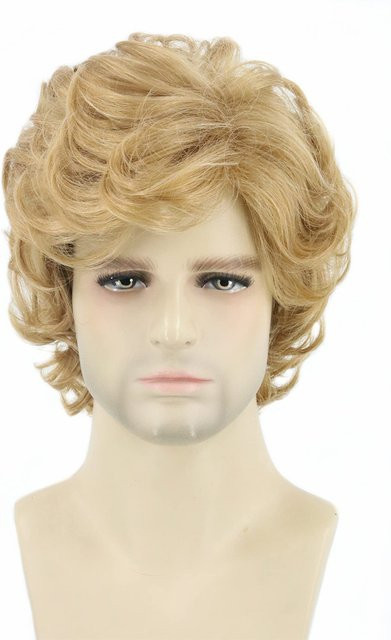 HAIRJOY Kunsthaar-Perücke, blond, kurz, lockig, Herren - Bild 1