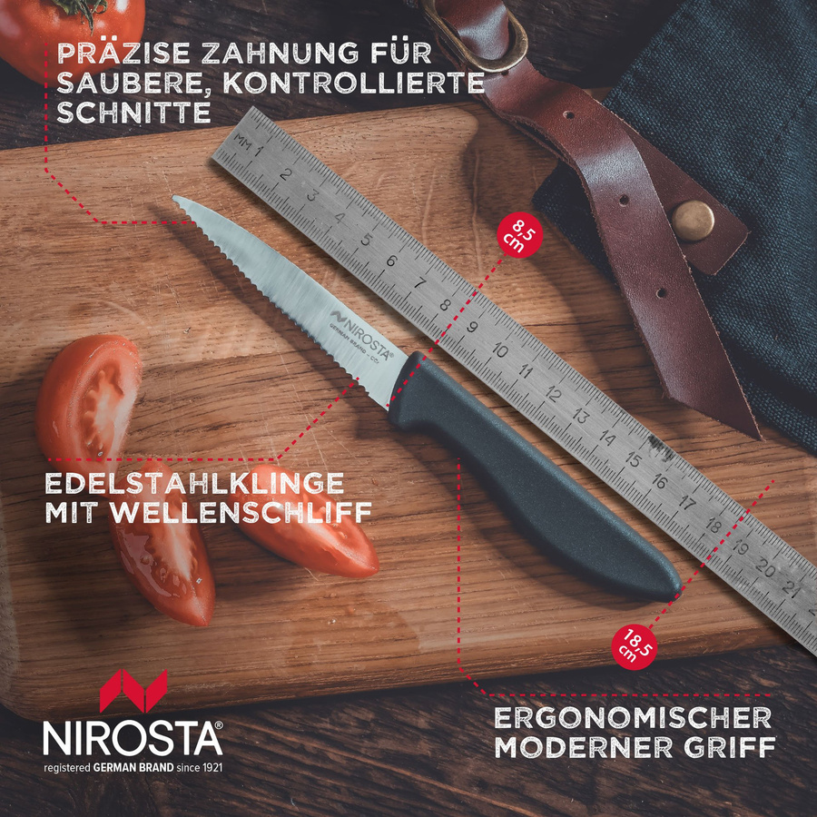 Nirosta Tomatenmesser mit gezahnter Edelstahl-Klinge in Silber - Bild 2