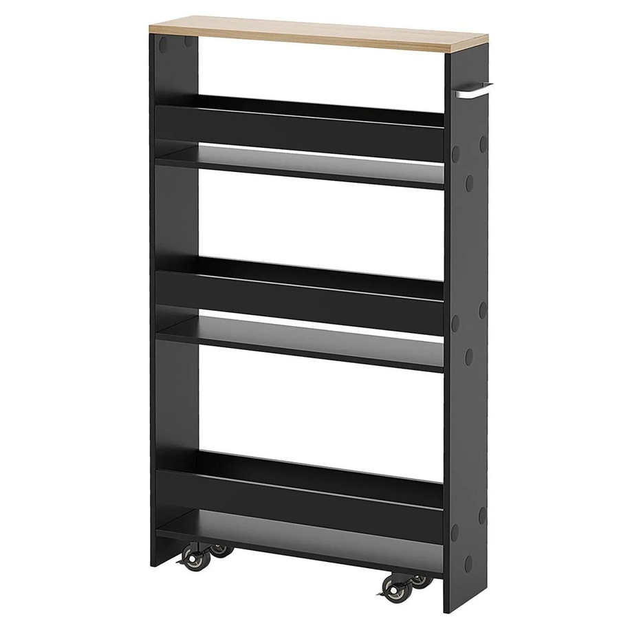 Costway Küchenwagen und Badregal mit 4 Etagen in Schwarz, modern und matt, B/T/H: 47.5 x 13 x 80.5 cm - Bild 2