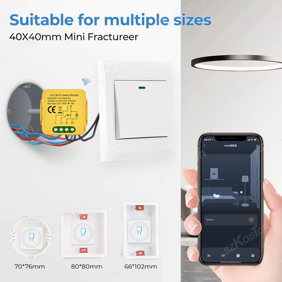 Konouyouko Smart Home WiFi Relaismodul für Homekit Matter Alexa Google und Siri, 16A Smart Switch für die Hausautomation, 1/2/3CH - Bild 1