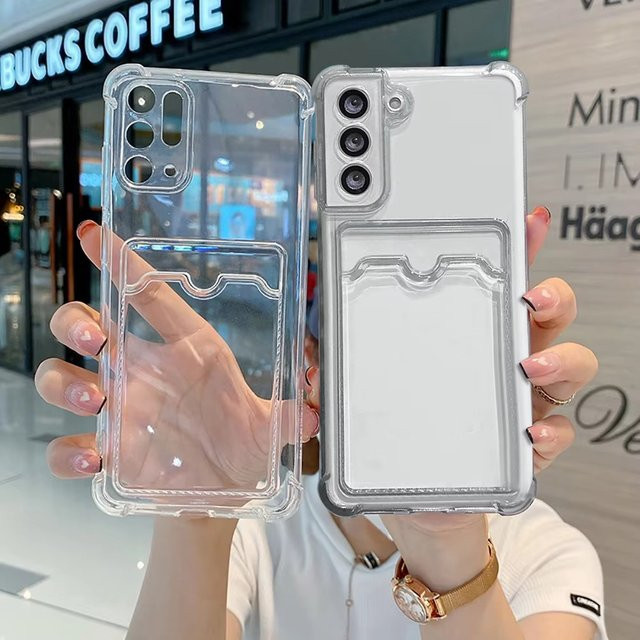 Transparente Silikon-Handyhülle mit Kartenfach für Samsung S26 Ultra, S25 Plus, S24 FE, S23 und S22 Ultra - Bild 1