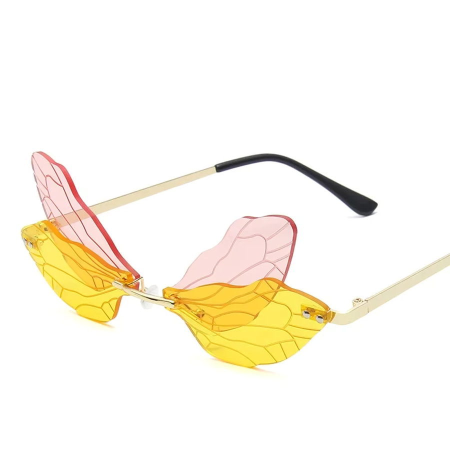Sonnenbrille randlos, Butterfly, Multicolor, Metall, Unisex - Bild 2