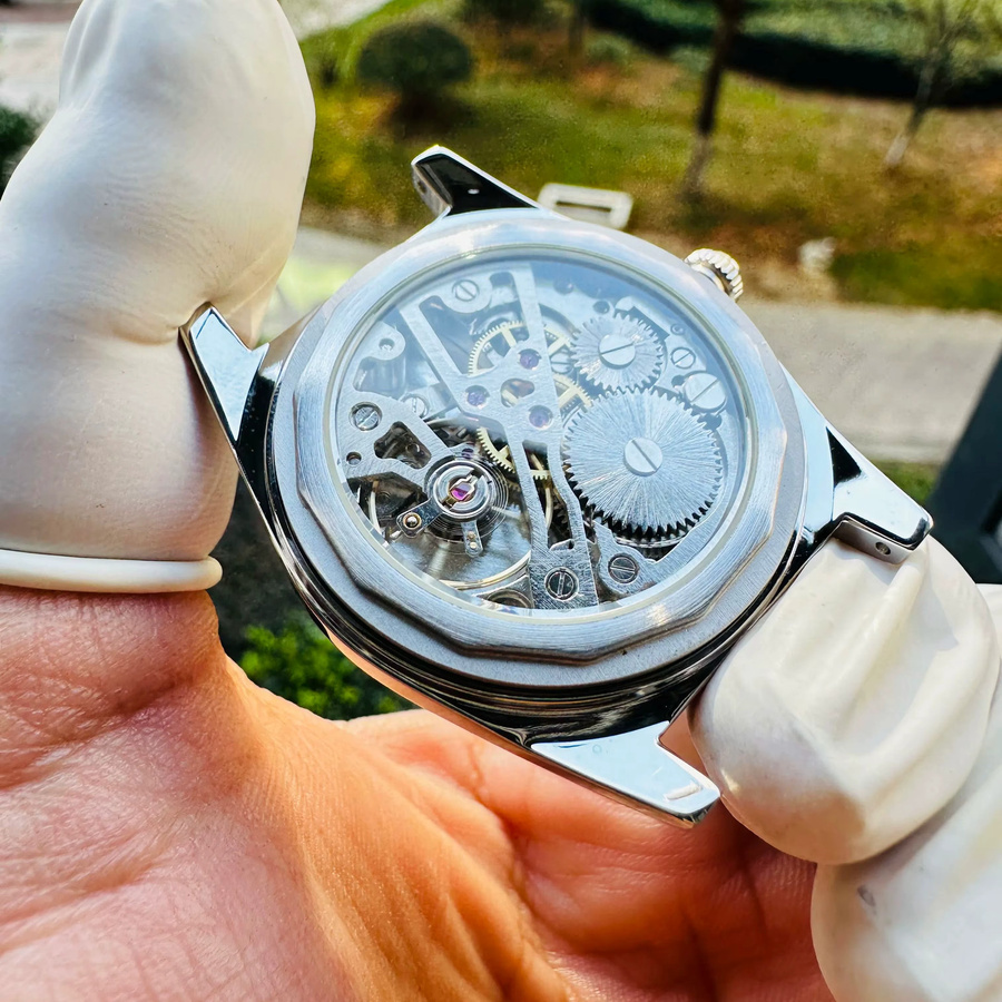 HEIMDALLR Analoguhr, Handaufzug, Edelstahl, Blau, Leder, 36 mm, Herren - Bild 6
