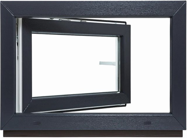 Framelux Kunststofffenster Proline Anthrazit mit 2-Fach-Verglasung B/H: 80 cm x 60 cm - Bild 1
