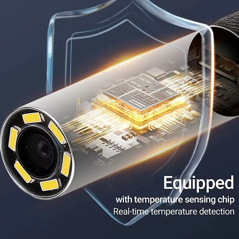 WDSZKMYF HD 1080P Industrieendoskop mit 360 Grad Zwei-Wege-Drehgelenk und LED für iOS und Android, Typ-C, Schwarz - Bild 3