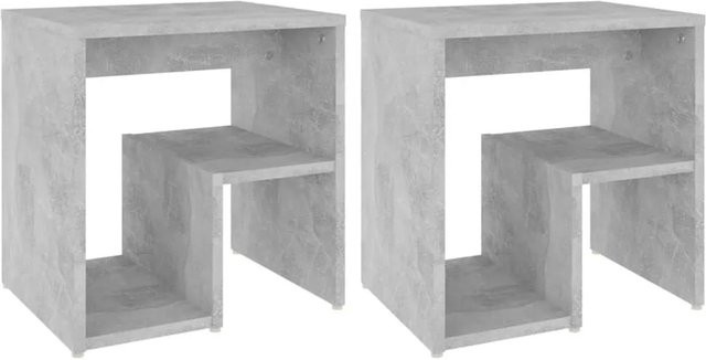 vidaXL Nachttische 2er-Set aus Holzwerkstoff in Betongrau, B/T/H: 40 x 30 x 40 cm - Bild 1