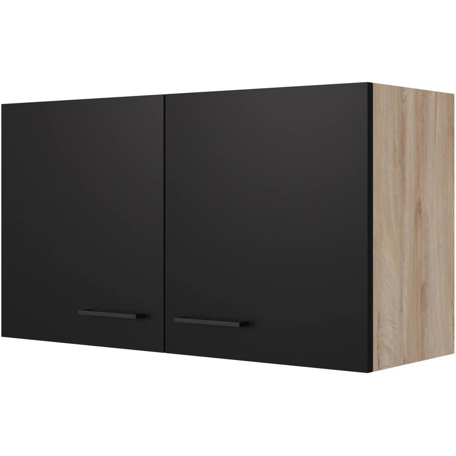 Flex-Well Küchen-Oberschrank Capri Schwarz Matt Endgrain Oak B/H/T: 100 x 54,8 x 32 cm - Bild 2
