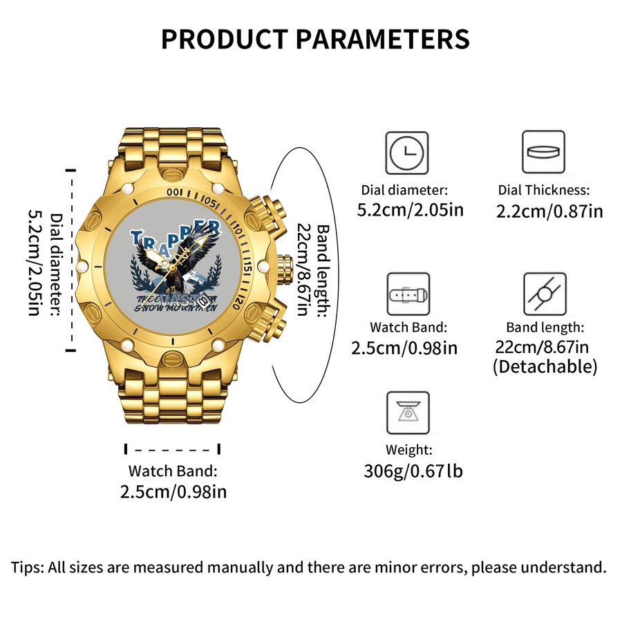Herrenuhr, Quarz, Edelstahl, Gold, Rund - Bild 3