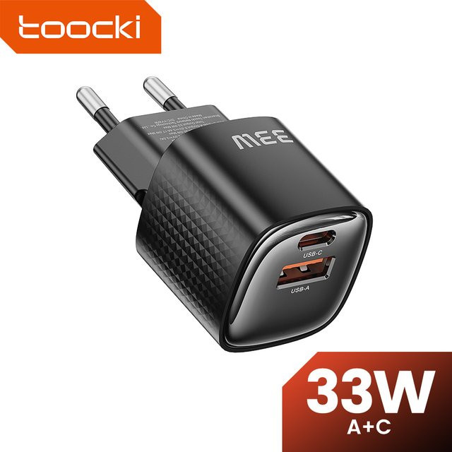 Toocki 33W USB Typ-C GaN Schnellladegerät mit PPS für iPhone, iPad, Samsung Galaxy und Huawei in Schwarz - Bild 1