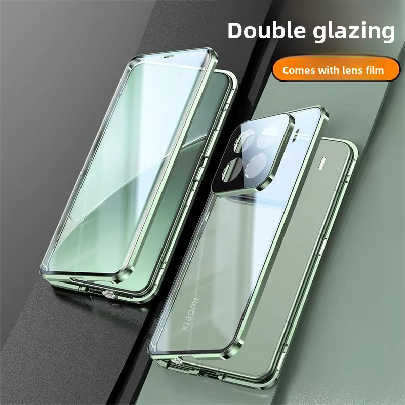 Xiaomi Magnetische 360 Grad Schutzhülle mit Temperierglas für Xiaomi 15T Pro, 14T, 13T und 15 Ultra Pro in Silber - Bild 2