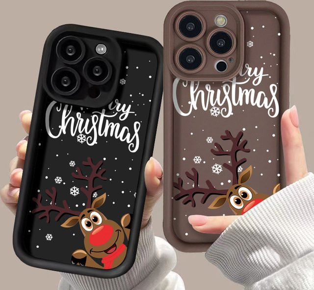 Stoßfeste Silikon Handyhülle mit Weihnachtsbaum-Design für iPhone 16, 15, 14, 13, 12, 11 Pro Max und Plus Modelle - Bild 1