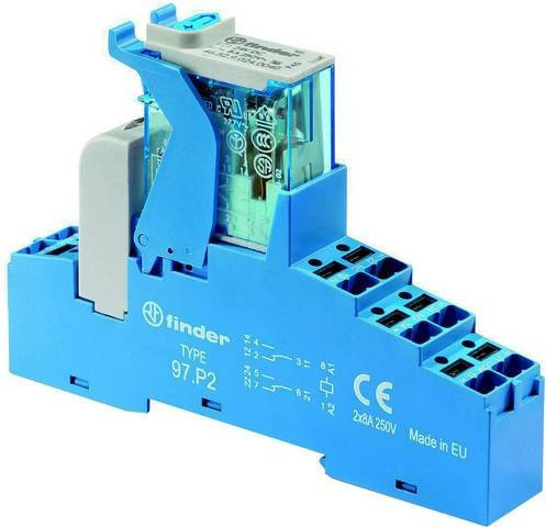 Finder 4C.P2.8.230.0060 LED-Gatterbaustein Blau, 230 V/AC, 8A, 2 Wechsler - Bild 1