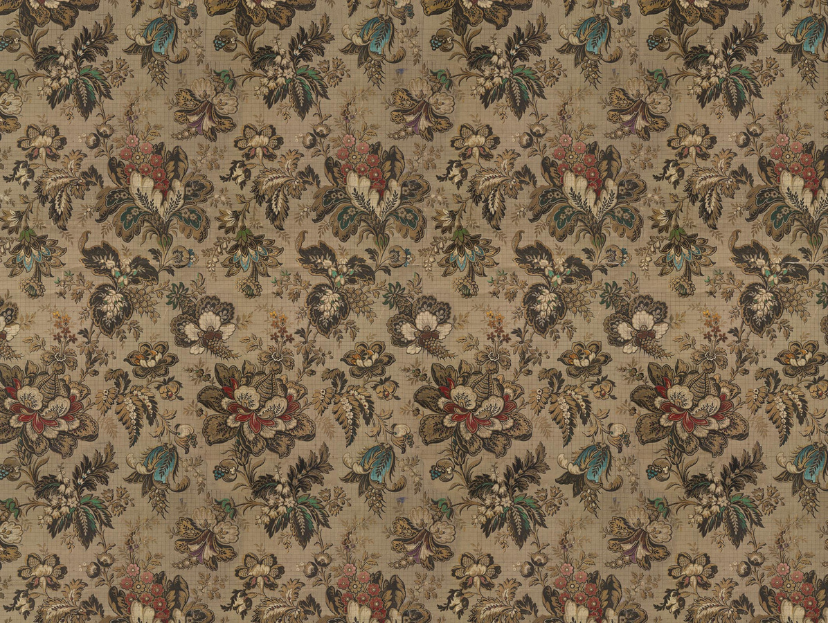 NLXL Mural Big Pattern Bogor - 9 Drops Wandtattoo in Beige mit botanischem und floralem Design im Vintage-Stil - Bild 1