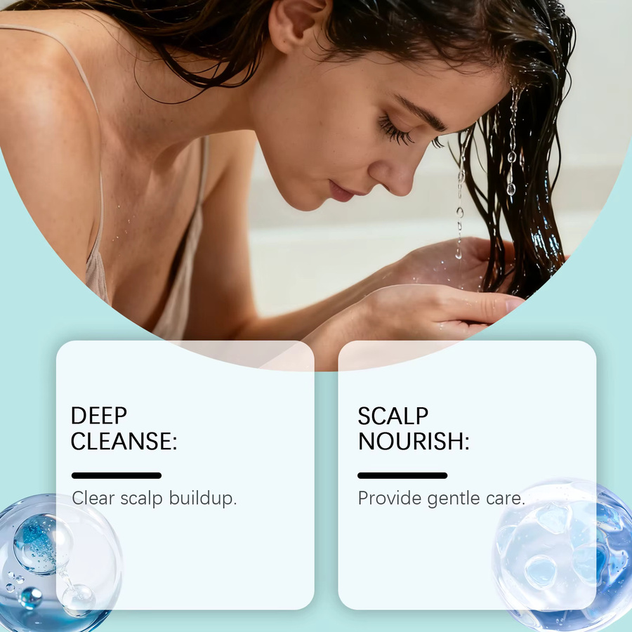 Gleamxi Kopfhautpeeling mit Salicylsäure und Massagebürsten-Set, Fettiges Haar - Bild 4