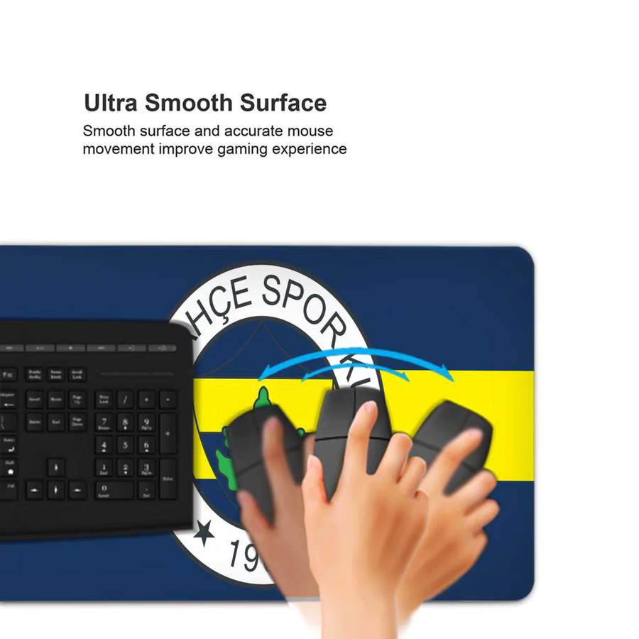 HYBXAXC Gaming-Mauspad XXL für Computer und Laptop in Schwarz und Blau mit matter Oberfläche - Bild 3