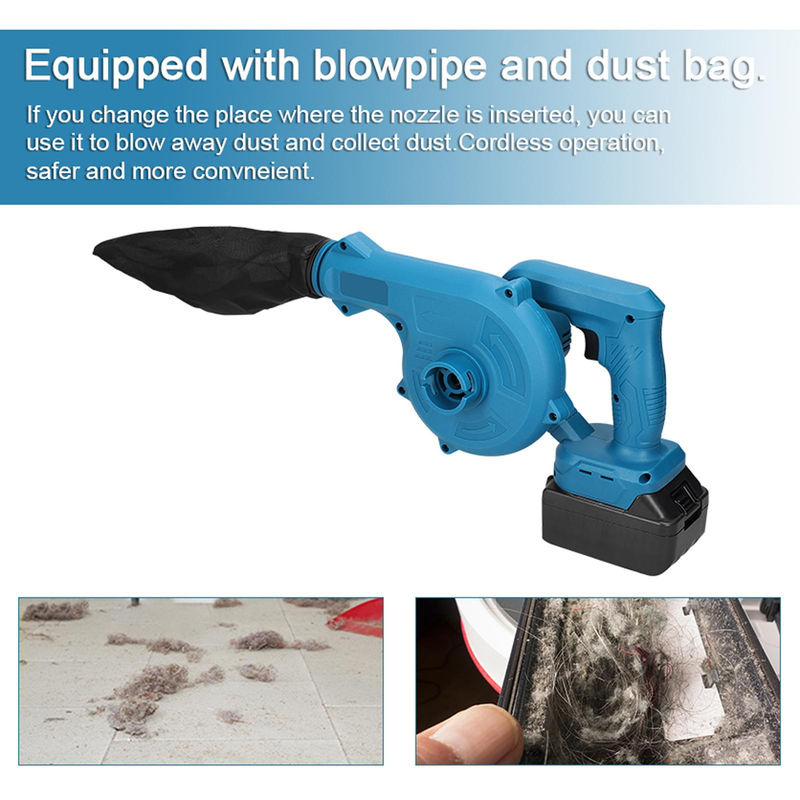 Aimo Wiederaufladbarer 2-in-1 Akku-Laubbläser und Laubsauger in Blau - Bild 3