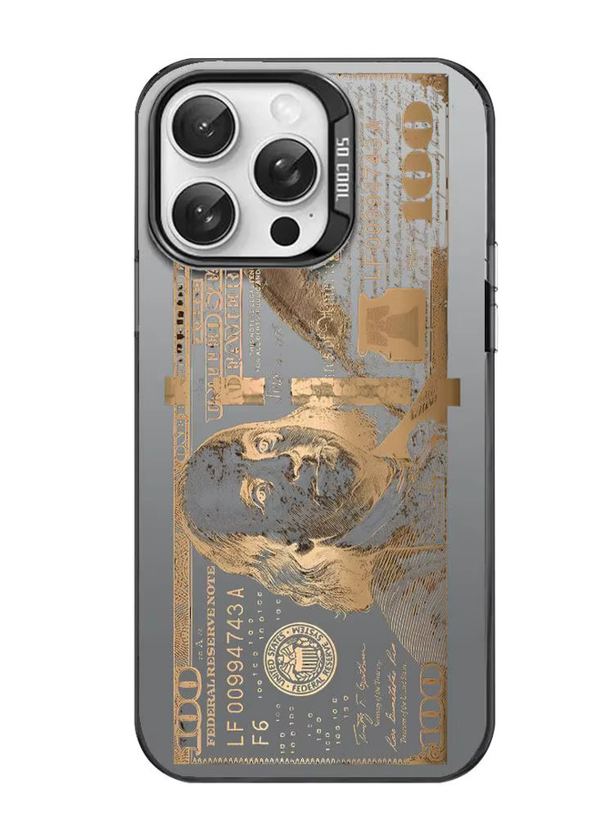 Handyhülle im USD Dollar Design für iPhone 11 bis iPhone 17 Pro Max, Matt Laser Metallic Aurora, Mehrfarbig - Bild 3
